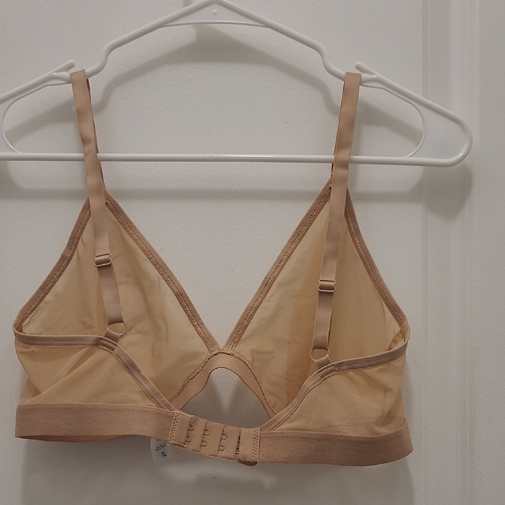 Tan Sheer Bralette with Adjustable Straps. - Picture 2 of 10